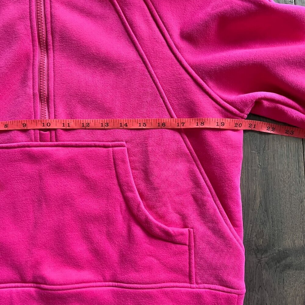 Anrabess Scuba 1/2 Zip Hoodie Hot Pink Sweatshirt Size S Athleisure Pullover - Picture 4 of 5